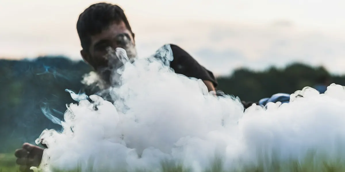 cool man vaping outside