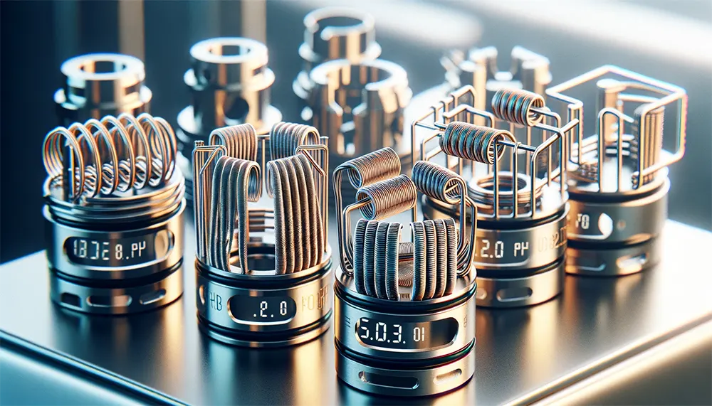 a variety of vape coils with different resistances