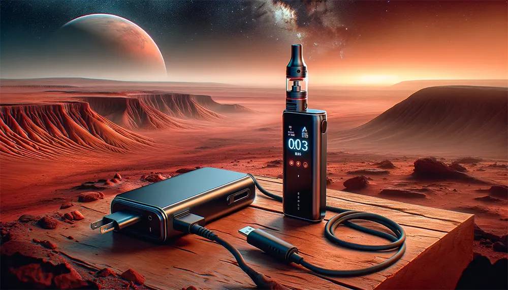 a vape pod system is being charged