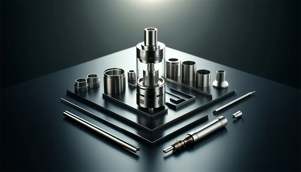 a disassembled vape atomizer components