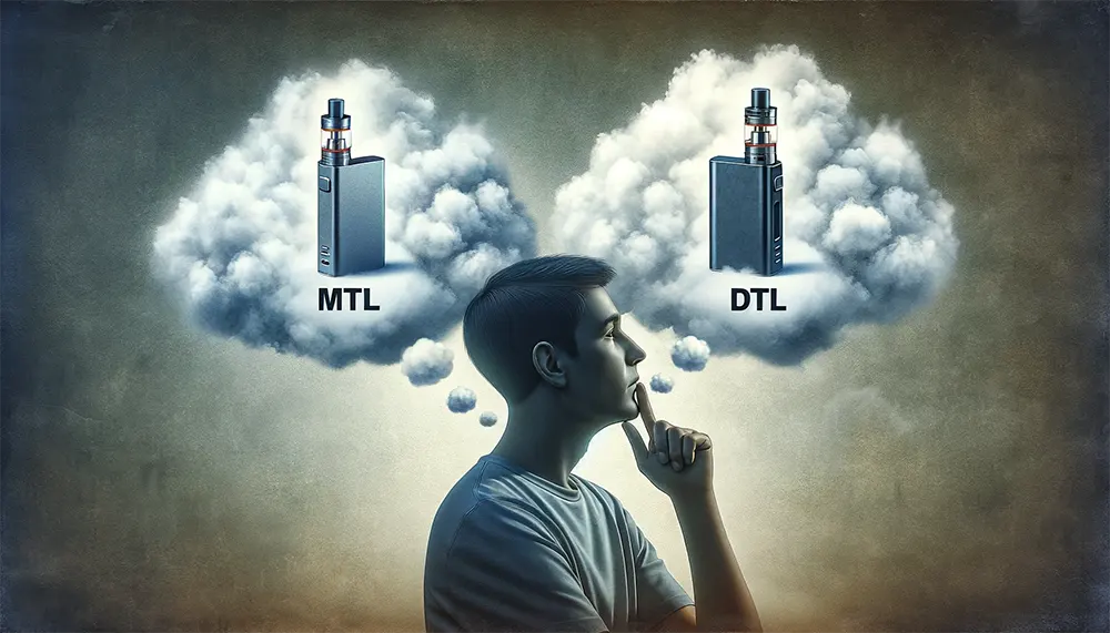 a vaper's decision-making process between MTL and DTL disposable vapes