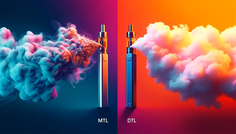 MTL and DTL vaping styles with dramatic vapor emissions