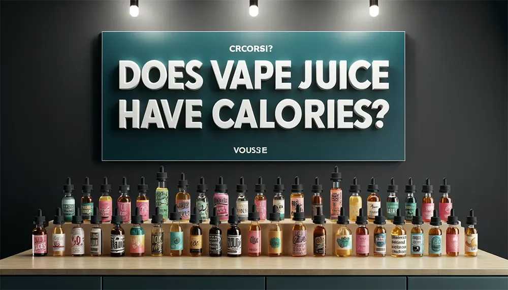 diverse vape juice bottles on a modern countertop on topic does vape juice have calories