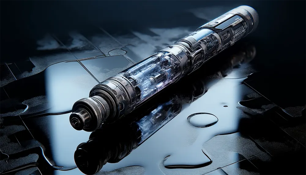 a damaged disposable vape pen with visible damage on its body