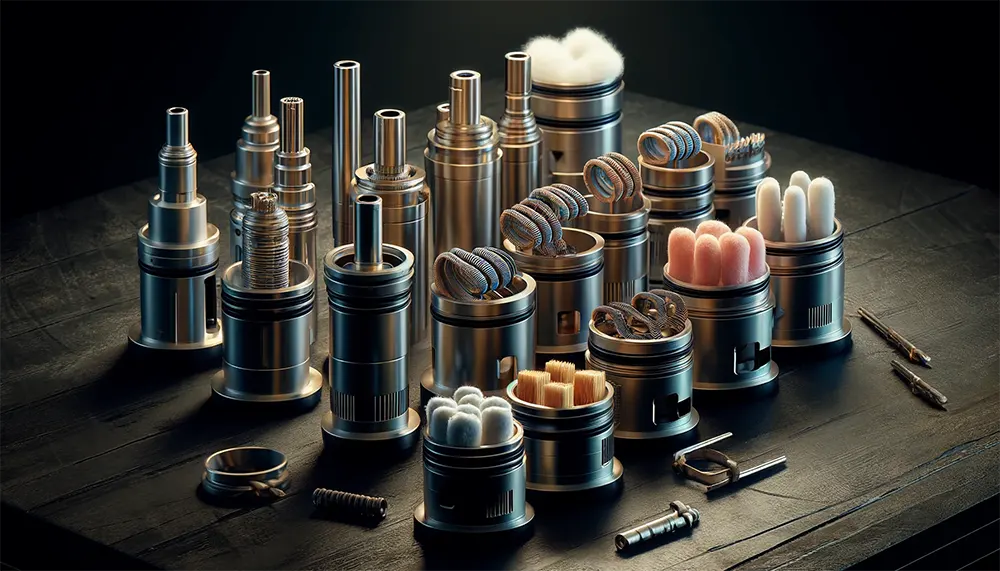 various types of vape coils and cotton wicks