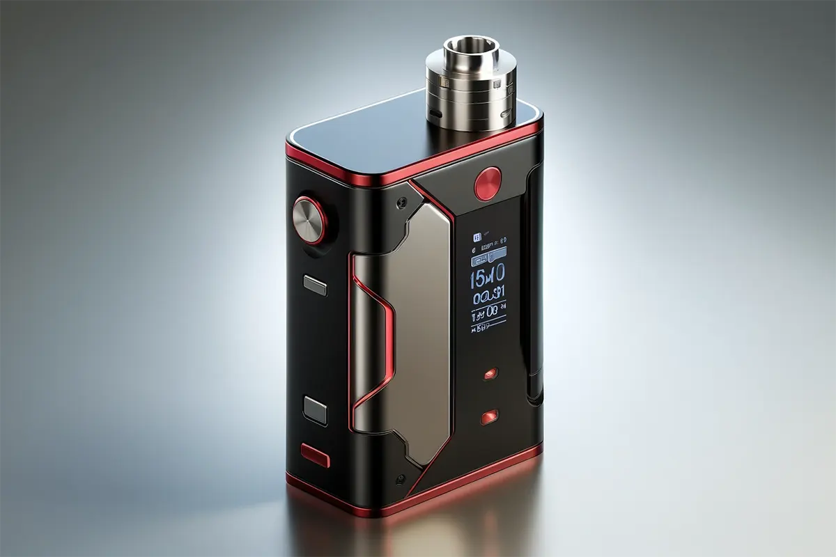 a modern box mod with high-gloss appearance