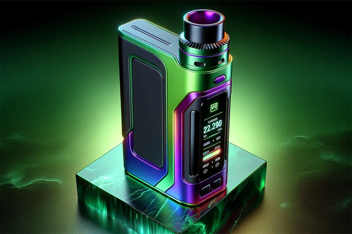 a vibrant and modern box mod with contemporary shape