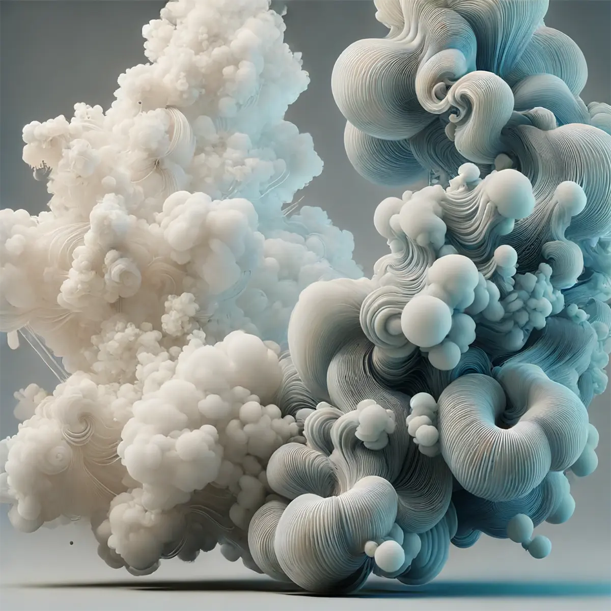 a ultra-modern, high-tech depiction of vapor puffs