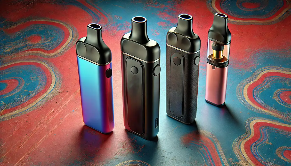 several pod mod vape devices and cartridges