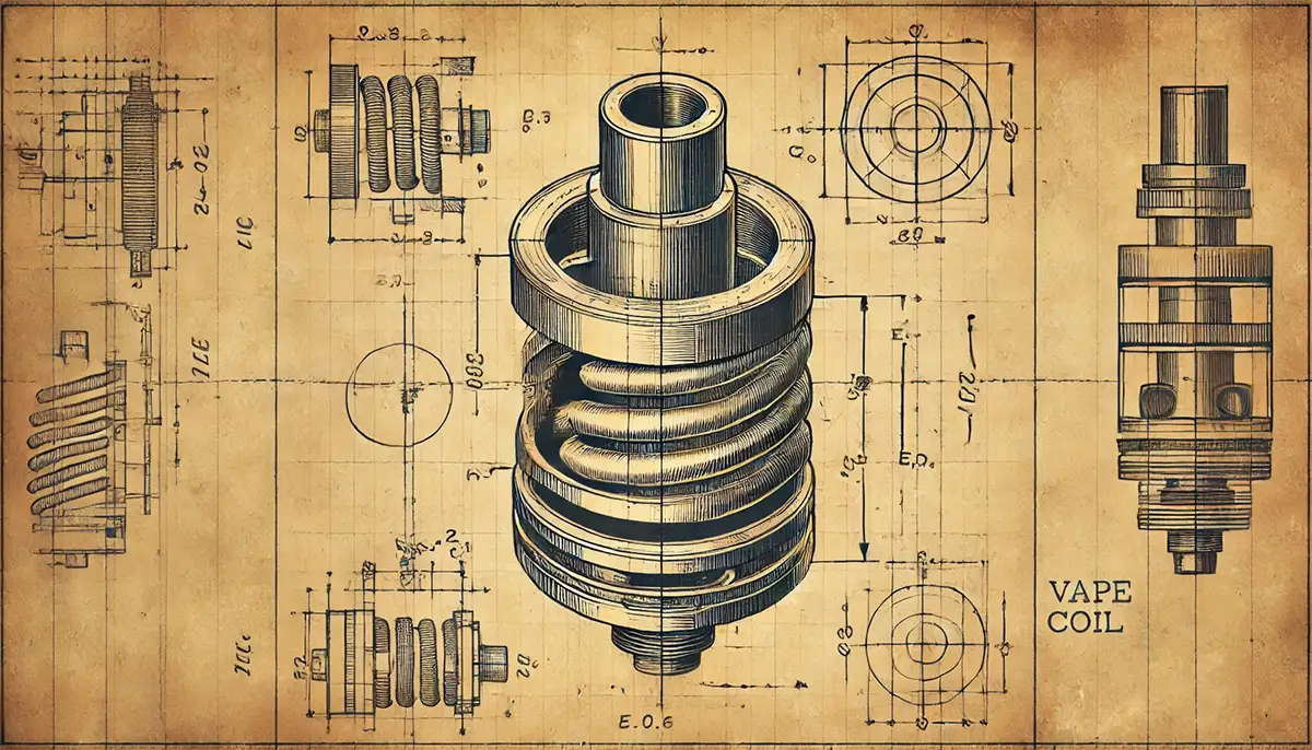 a vape coil in technical drawing