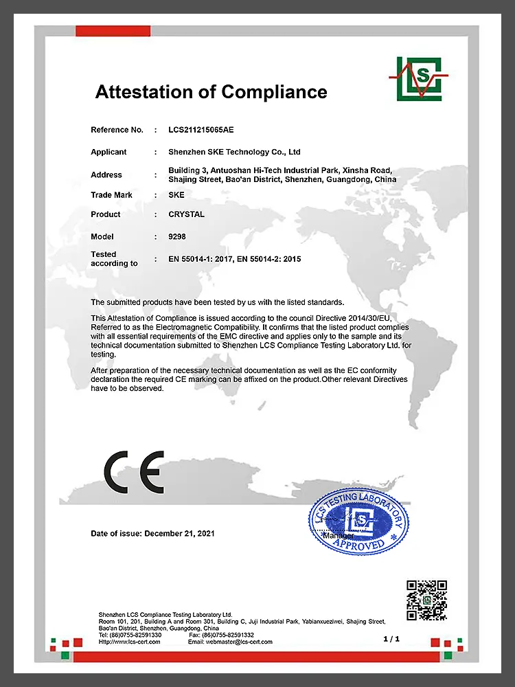 CE CERTIFICATE