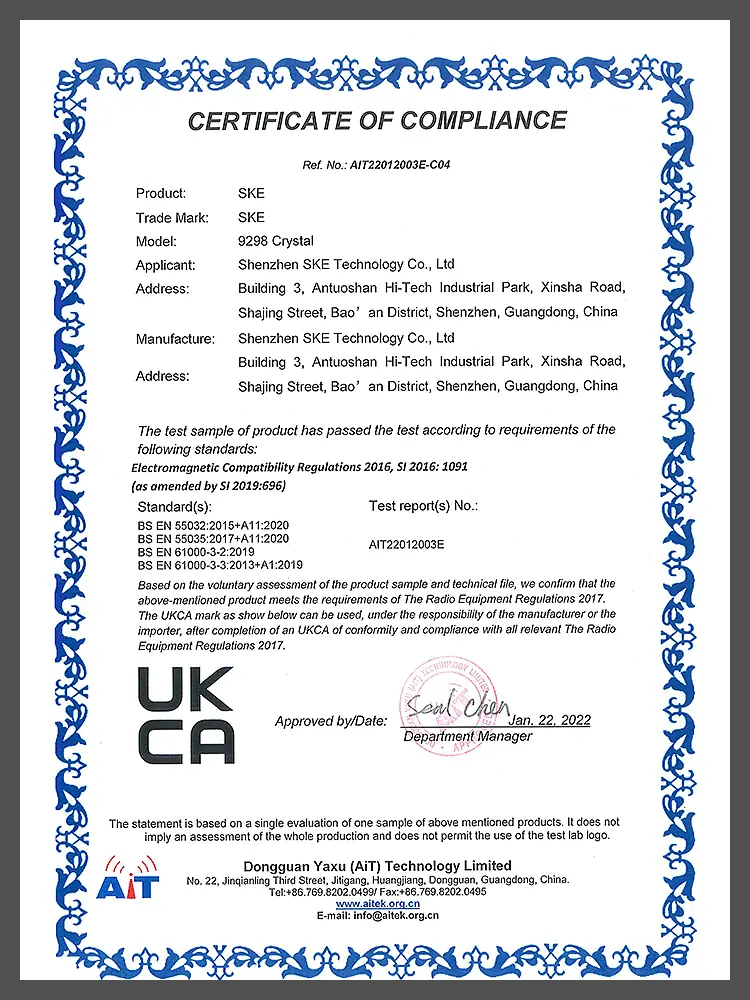 UKCA CERTIFICATE
