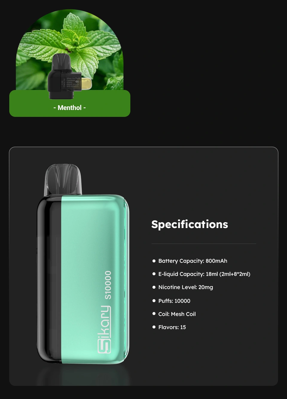 Sikary S10000 Pod Kit